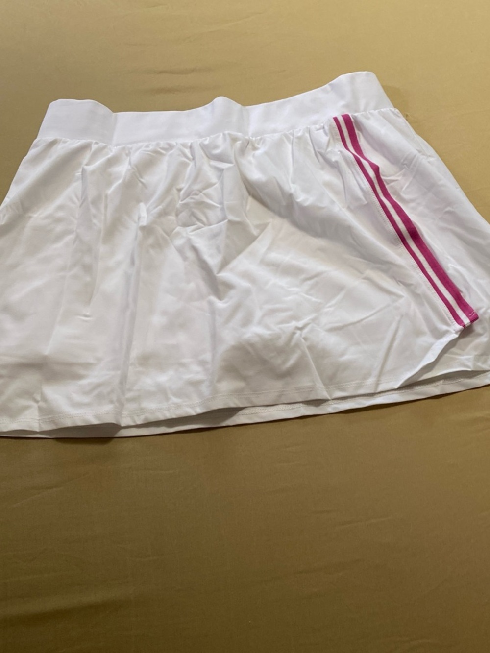 Sincerely Jules White Skater Skirt with Pink Side Stripes